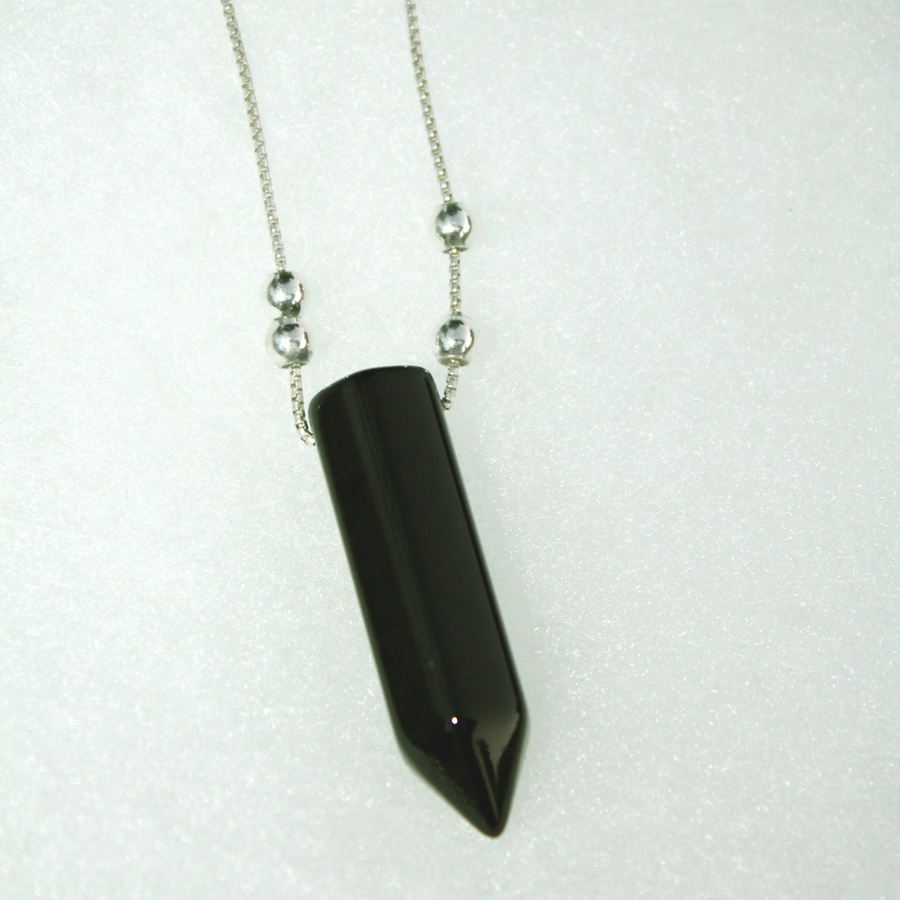 Alex and Ani Black Crystal Point Pendant Necklace